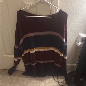 Staccato Red and Blue Crew Neck Sweater